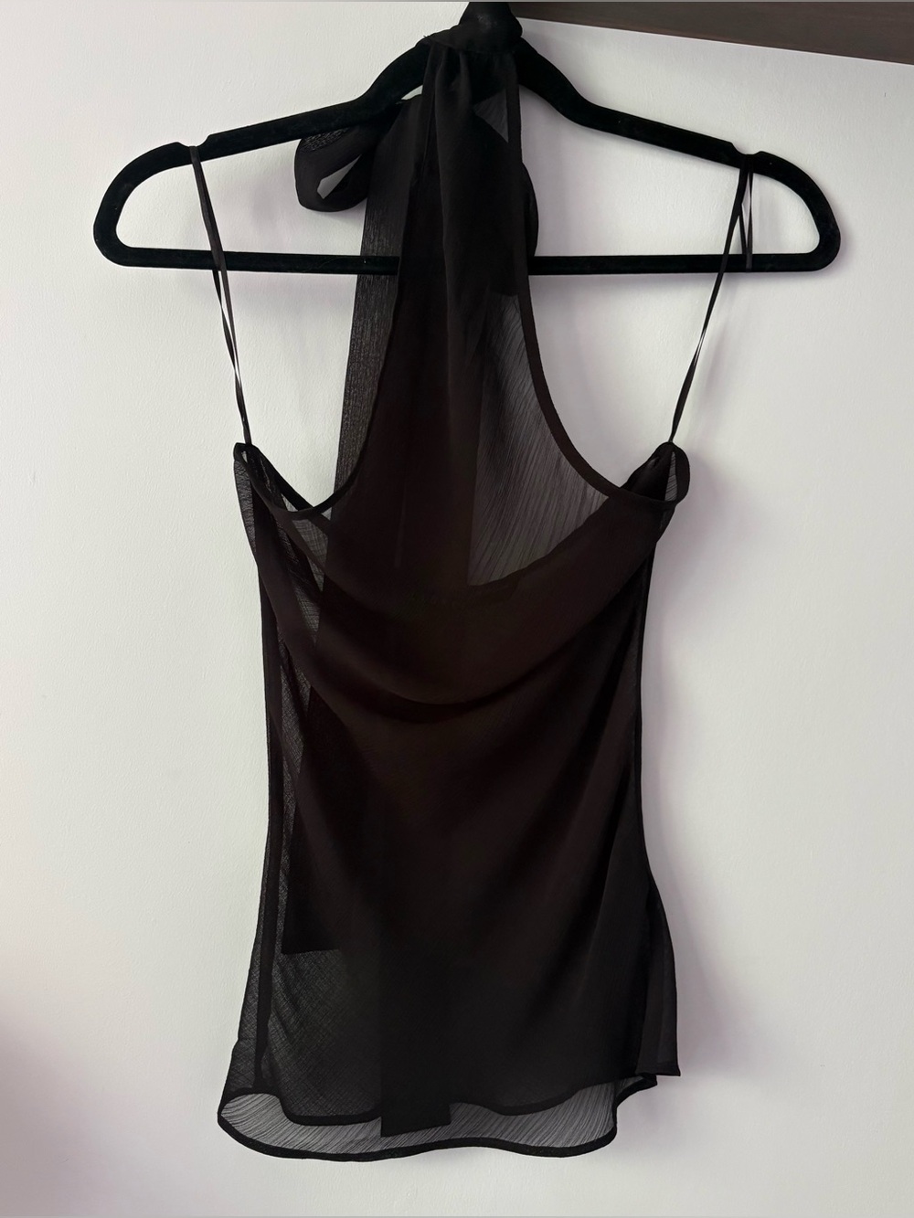 Lioness Hillis Sheer Halter Top in Black - Size XS